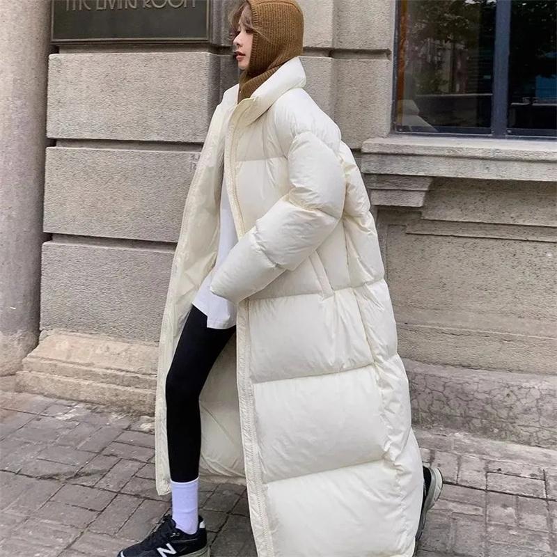 Winter Neue Daunen Baumwolle X-lange Parkas Damen Dicke Warme Wattierte Jacke Winterkleidung Wasserdicht Damen Puffer Mantel