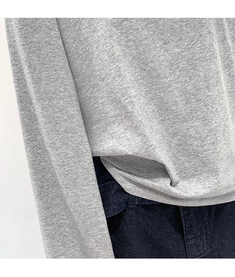 Women's Off-Shoulder Long-Sleeve Black Top - Autumn/Winter Loose Fit T-Shirt