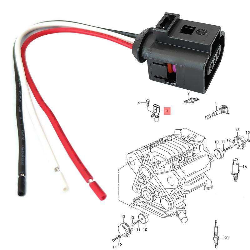 2 Pezzi Per VW Golf Jetta Touareg Touran Amarok Passat Polo Scirocco Sharan T5 Connettore Spina Sensore Posizione Albero a Camme 8K0973703