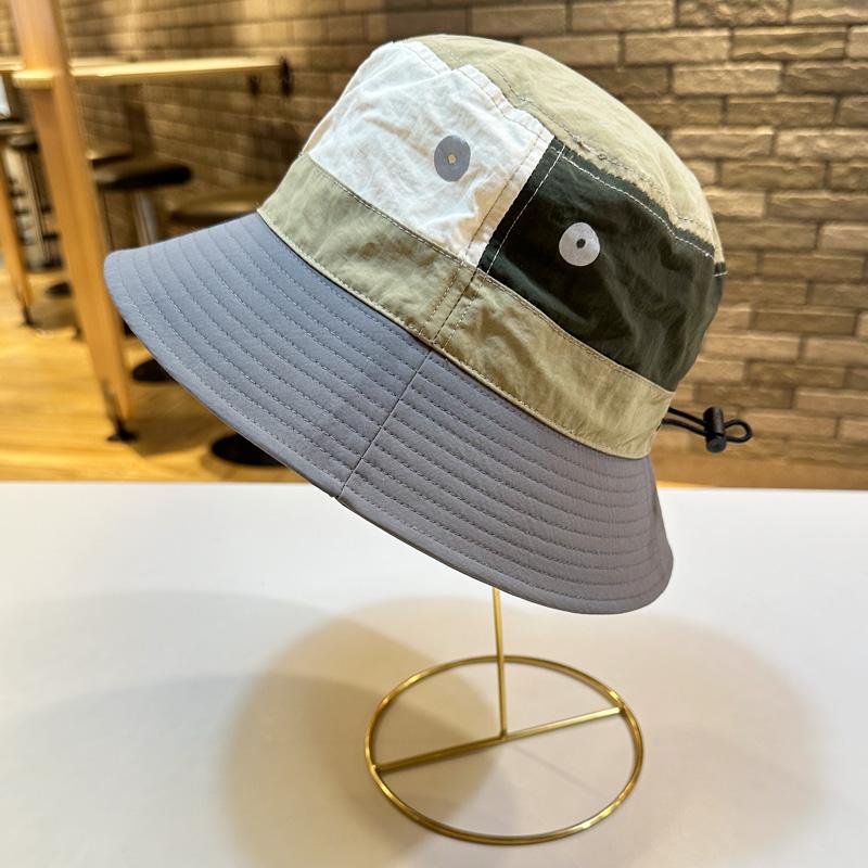 

Рыбацкая летняя незаменимая шляпа женская короткая стильная красочного дизайна с полями серый