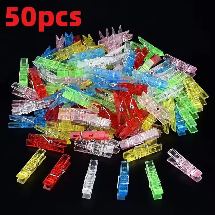 

50PC Colorful Mini Photo Clip Transparent Colorful Acrylic Decoration Clip 3.5 Christmas Decoration Light String Clip