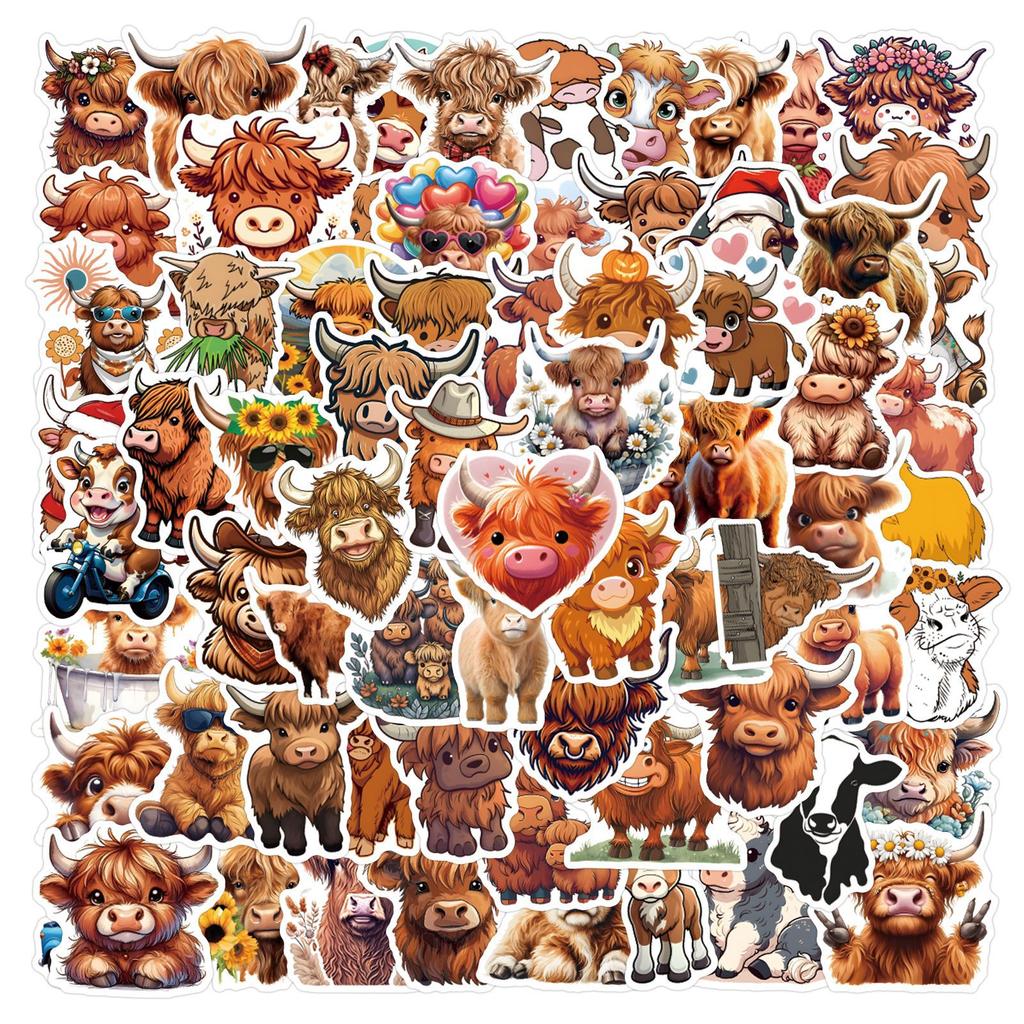 110 Cartoon Animals Doodle Stickers Decorative Scooter Notebook DIY Stickers