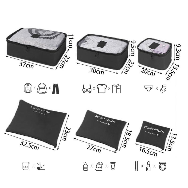 7/6pcs Travel Storage Bag Large Capacity Suitcase Storage Luggage Clothes Sorting Organizer Set Pouch Case Shoes Packing Cube