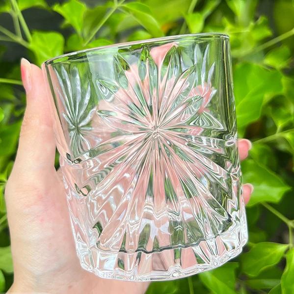 330ml Embossed Whiskey Cup Wine Glass European Style Party Home Bar Whiskey Wine Glass Drinkware Glass Foreign Wine Spirits Set