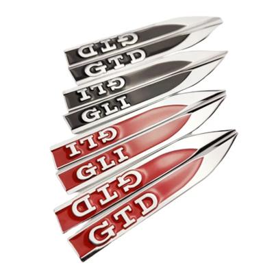 1Pairs 3D Metal GTD GLI Logo Sticker Emblem  Car Body Side Fender Badge Decals For VW Golf 7 6 5 Styling Accessories