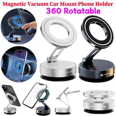 Support de téléphone pour voiture à ventouse magnétique à aspiration sous vide Support pliable pivotant Rotation à 360° Support pivotant universel à ventouse Multifonctionnel