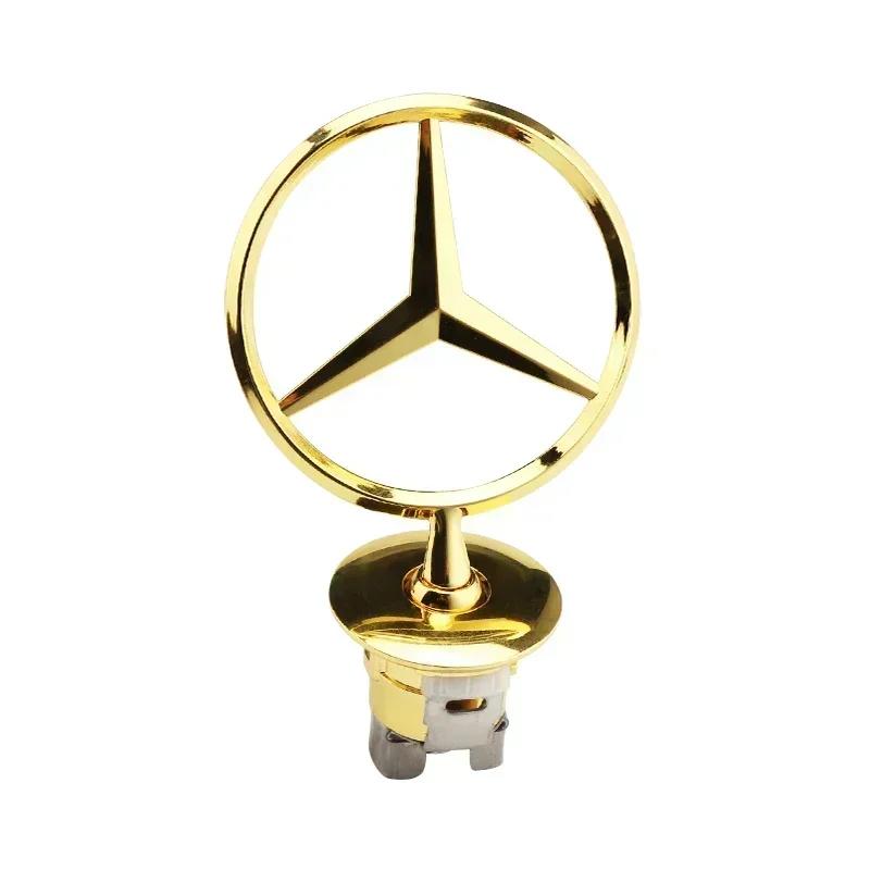 CRI1ZZX Car Bonnet Label Badge 3D Star Zinc Alloy Car Front Hood Emblem Mercedes Benz W203 W204 W205 W206 W212 W213 W222 W223 E300 1