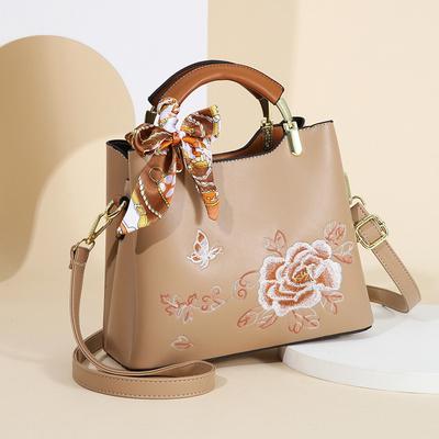 Tasche Damen Umhängetasche Stickerei Tragetasche 2025 Neu vielseitige Mode Schulter große Kapazität Handtasche Damentasche