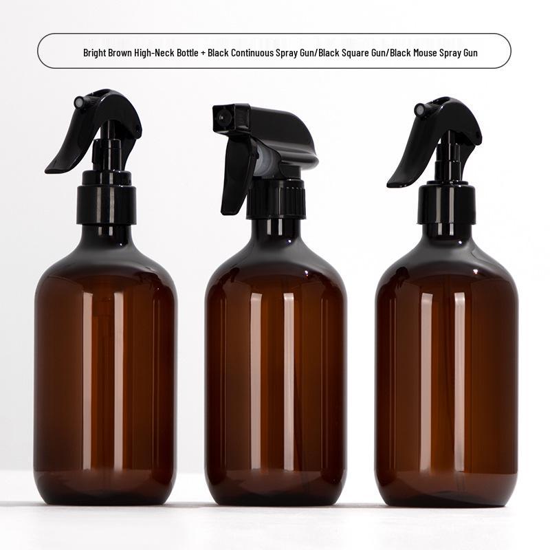500ml Black Round Shoulder Bottle & 300ml Spray Car Coating Agent, Oil Stain Cleaner, PET Plastic Spray Bottle