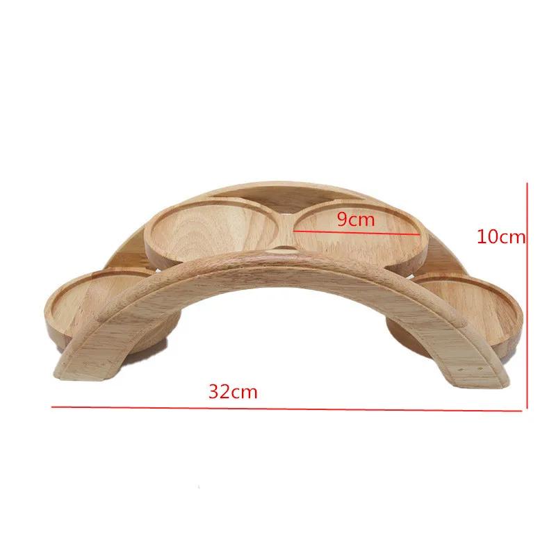 Hotpot Arch Bridge Plate Sushi Bridge Boat Tableware Dessert Wooden Dim Sum Plate Sushi Tray Japanese Kitchen Bento  Sushi Plate