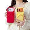 Korean 3D Bow Hand Strap Case for iPhone 13-17 Pro Max (Anti-fall, Apple Compatible)