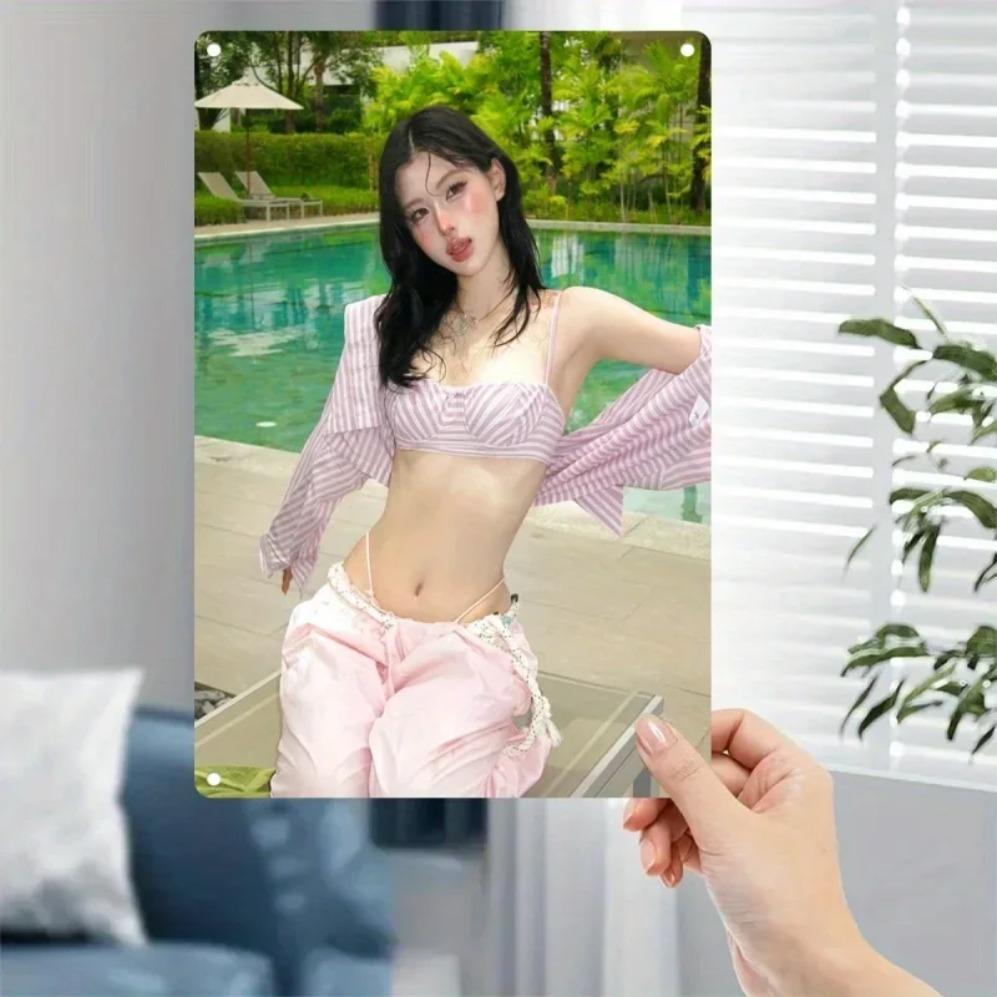 Vintage Metal Wall Sign Retro PinUp Girl Art Home Decor Poster Swimwear 20x30cm