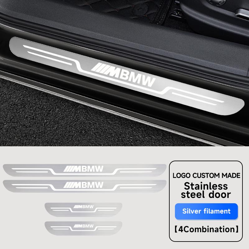 Stainless Steel Car Door Sill Scuff Plate For BMW M M3 M5 X1 X3 X5 X6 E90 E91 E92 E93 M3 E60 Anti-Scratch Seal Tang Protection
