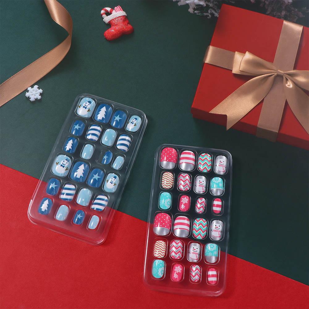 Nail Tips Detachable Christmas Gifts Christmas False Nails Kids Fake Nails DIY Nail Art Decoration