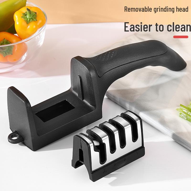 4-Stage Household Knife Sharpener: Ceramic & Diamond Wheel