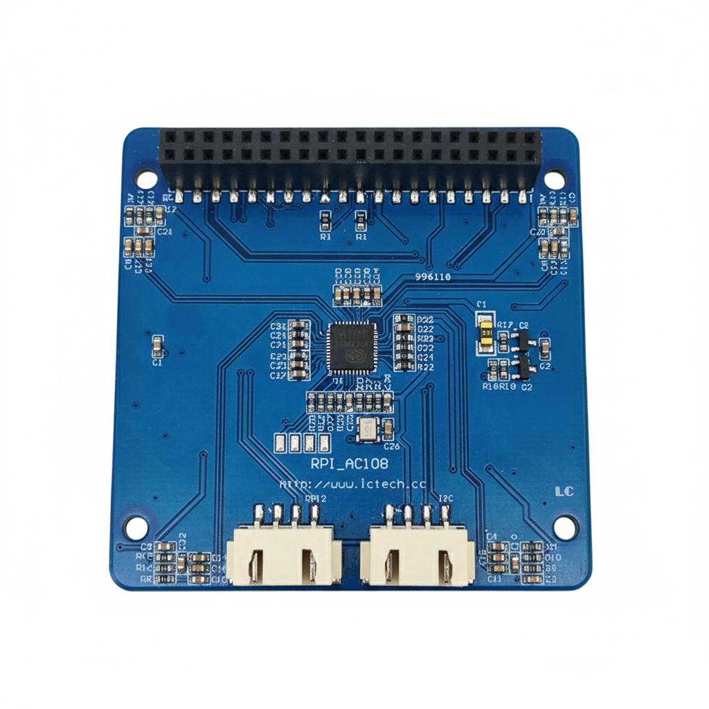 

Raspberry Pi ReSpeaker Модуль розумного розпізнавання голосу AC108 Аудіодекодування 4-мікрофонний динамік DIY 10*10*2 білий