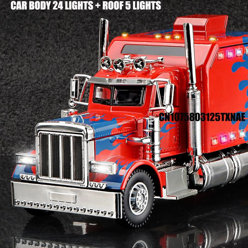 Prime Prototype Alloy Trailer Head Car Model Diecasts Toy With Sound and Light Vehicles Toys For Kids