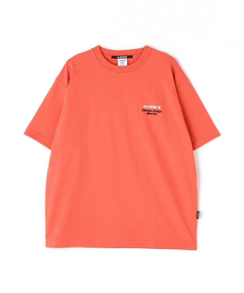 AVIREX USAFA SQUADRONS EMBROIDERY T-SHIRT men's 2XL 150 orange 783-5134014