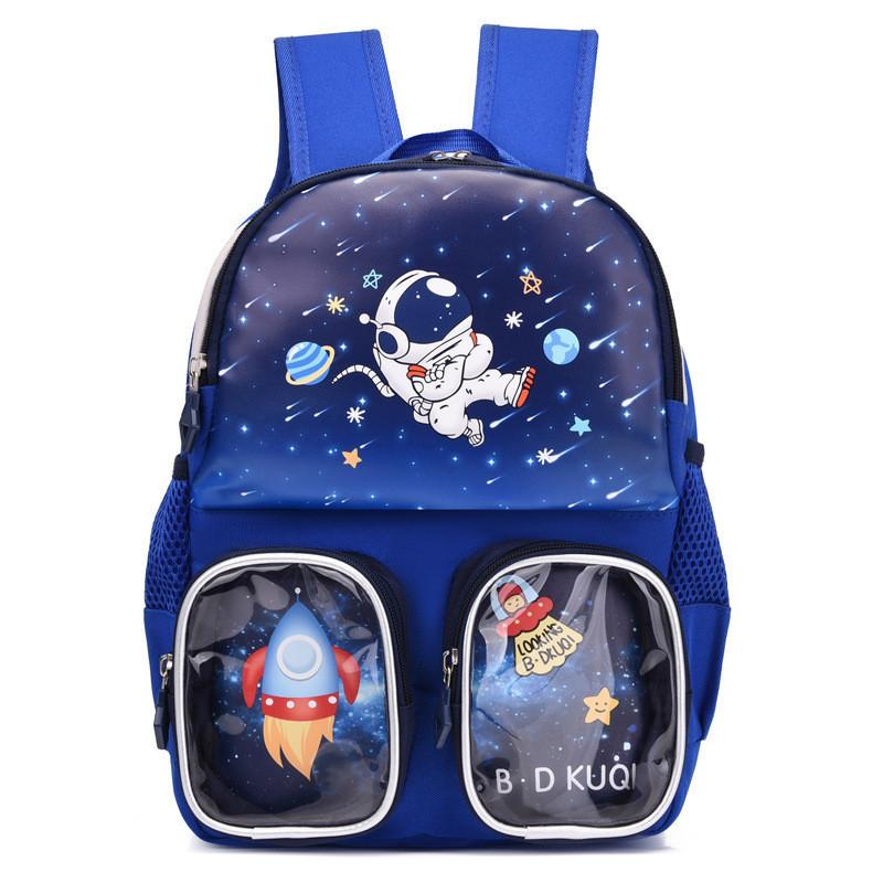 Adorable Oxford Kids Backpack Air-breathable Lightweight Dinosaurdouble-shoulder Bag Wholesale Green