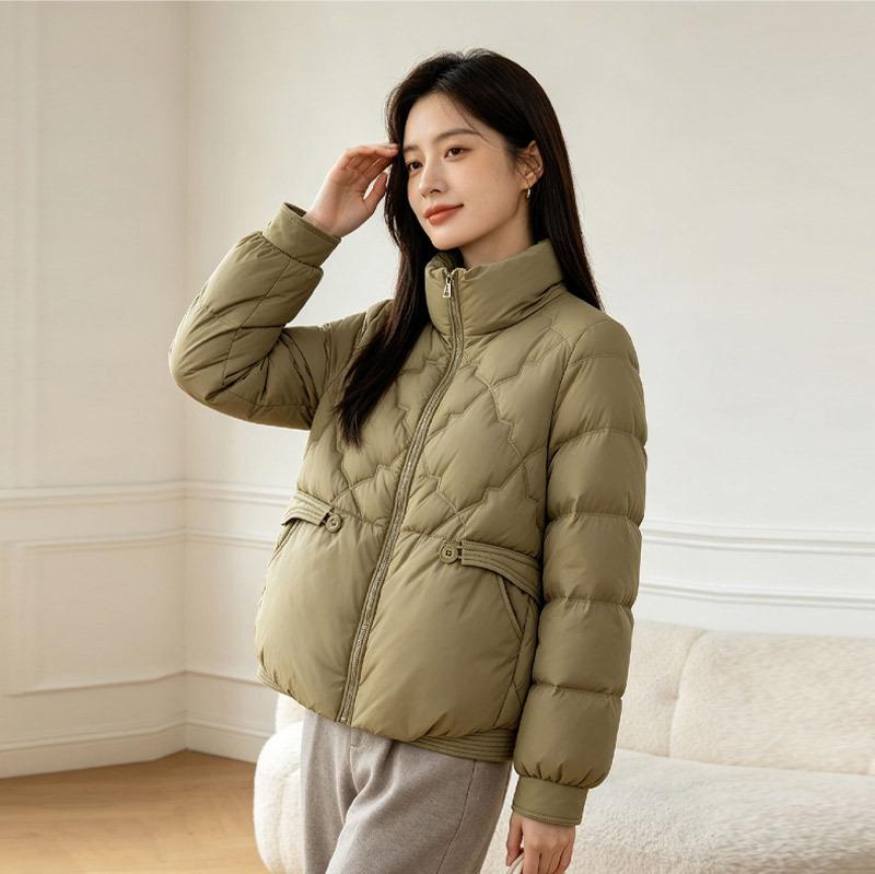 New down jacket women's short autumn and winter loose stand-up collar small bread jacket casual warm jacket