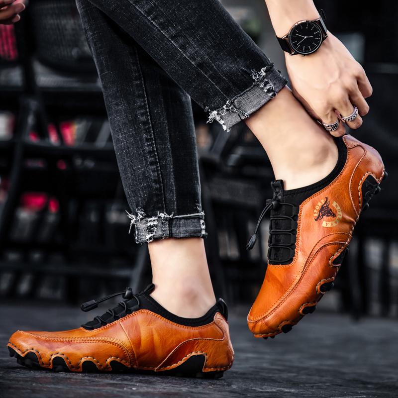 2025 New Men's Casual Shoes Fashionable and Comfortable Men's Shoes High-quality Leather Men's Driving Shoes Flat Shoes Size 48