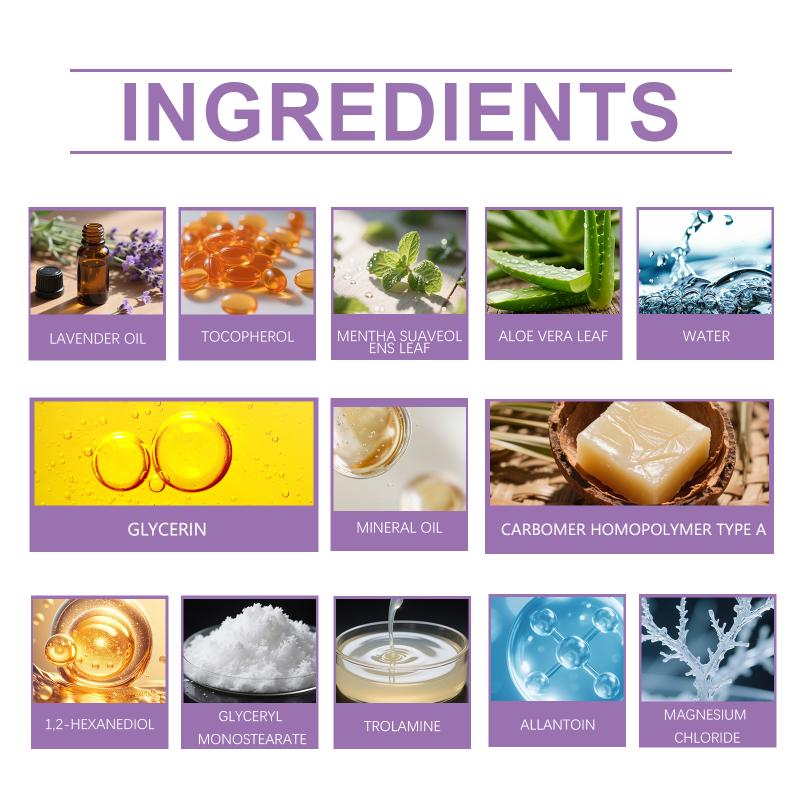 Lavender Magnesium Cream Soothing Muscle Tension Improve Sleep Quality Moisturizing and Nourishing the Skin Massage Body Cream one size