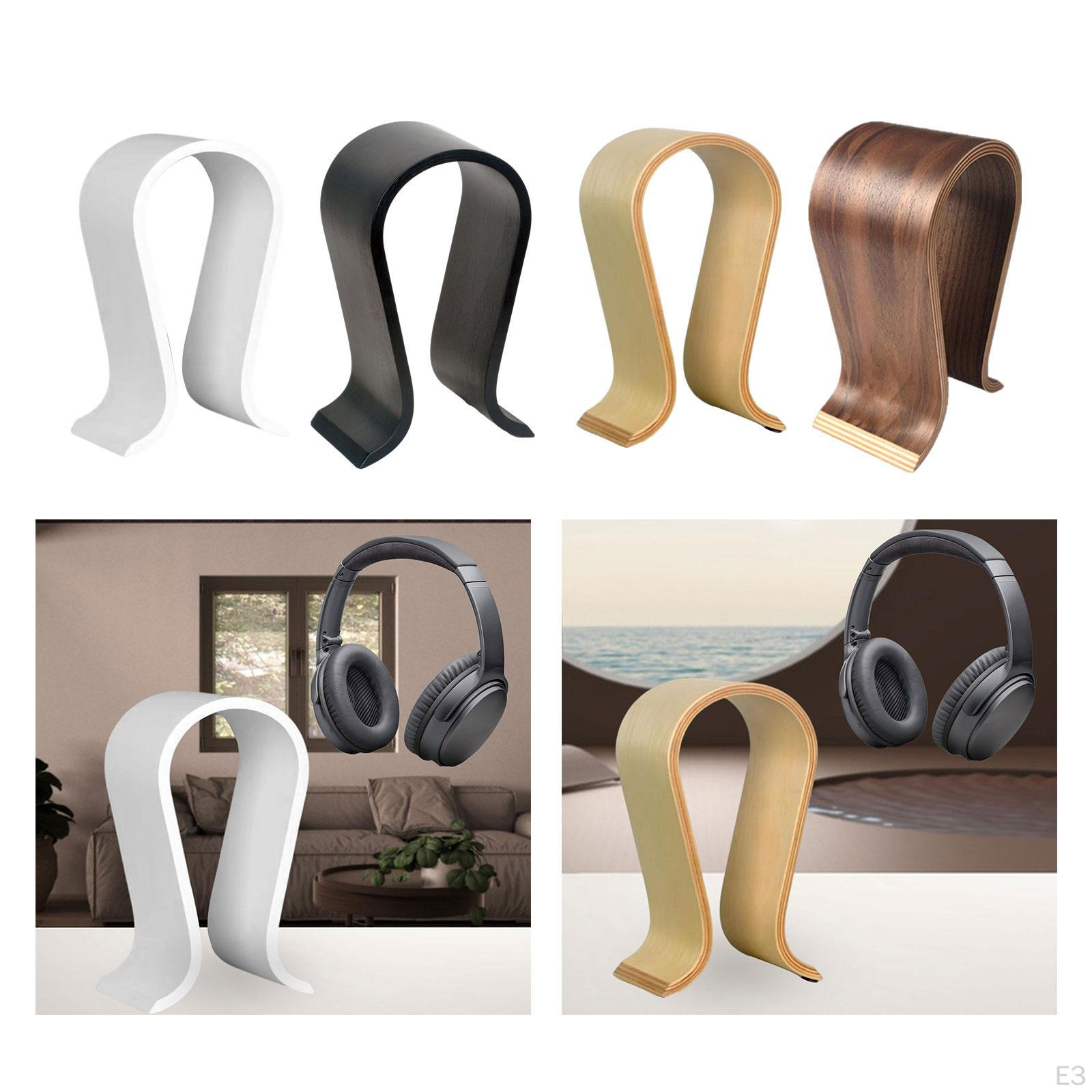 Элегантная деревянная подставка для наушников для организации рабочего стола Black — фото 4