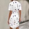 GMXIA Summer Short Sleeves Women's Elegant and Stylish Printed Shirt Dress