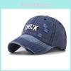 Embroidered Tark Letter Classic Outdoor Baseball Cap With Washed Finish Vintage