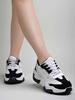 Chunky Platform Sneakers for Women Colorblock || Lace-Up Athletic Shoes with Wavy Sole Design Casual and Party