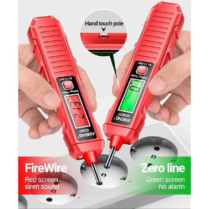 12-300V Voltage Detector Smart Electric Pen Sound & Light Alarm Non-Contact Voltage Zero Fire Wire Tester Pen Meter