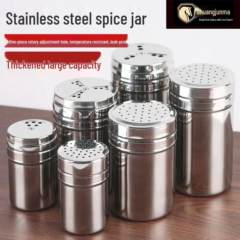 Stainless Steel Seasoning Jars & Spice Shakers Set