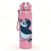1PC Panda Bear Cartoon Minimalist Print 750ml colorful plastic sports water bottle leakproof pop up lid with straw for outdoor work home use