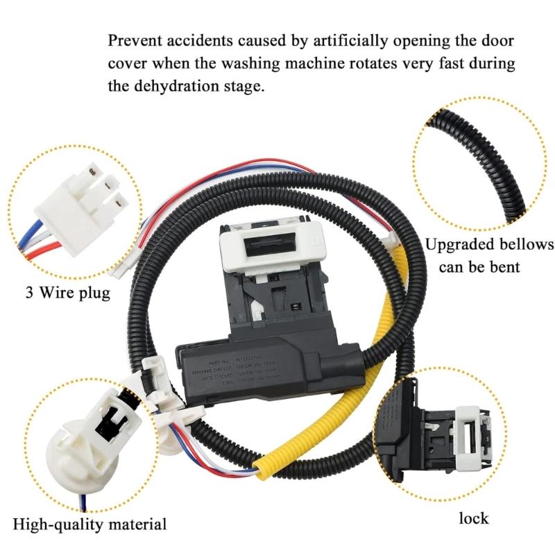 Washer Latches Assembly Plastic Texture Efficient for Various Models Ensuring Secure Operation Washer Maintenance Part