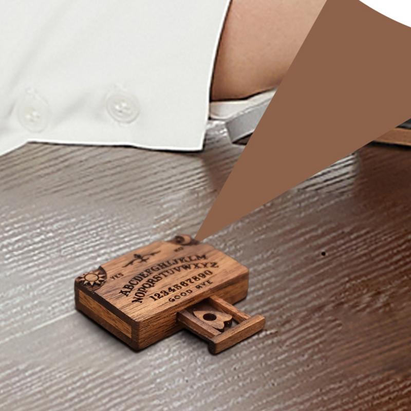 Ouija Board Game Wooden Ouija Boards Miniatures with Planchettes Miniature Board for Family Friends Ouija Board Decoration