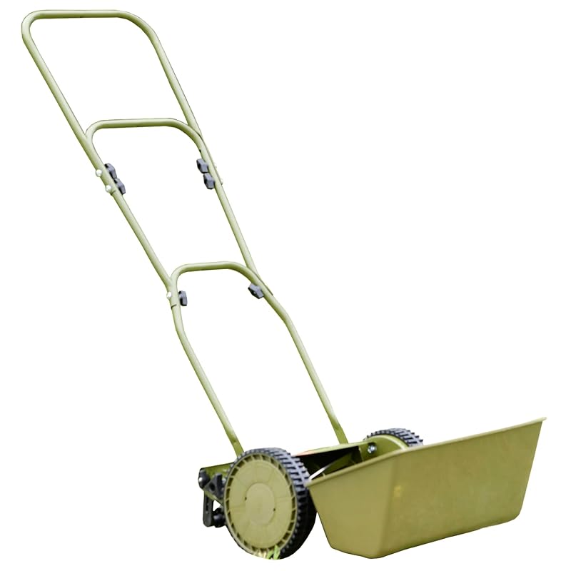 

[Yamazen] ручна газонокосарка косарка Ширина зрізу 200 мм Регульована висота зрізу на 5 рівнів 2-ступеневе регулювання висоти Котушка з 5 лезами Легка збірка