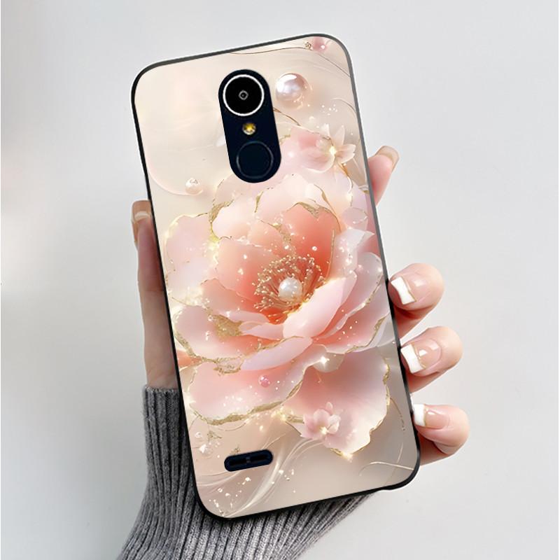 Hülle Für LG K8 2017/LG K8 2018/LG K9 2018 Weiches Silikon Schwarzes Gehäuse Für LG K10 2016/LG K10 2017 Hülle Niedliche Blume Cartoon Hülle