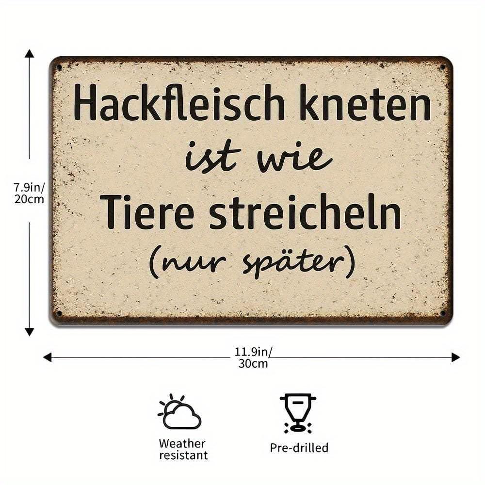 "Vackert Färs..." Tysk metallskylt, 20x30cm retrodekor.