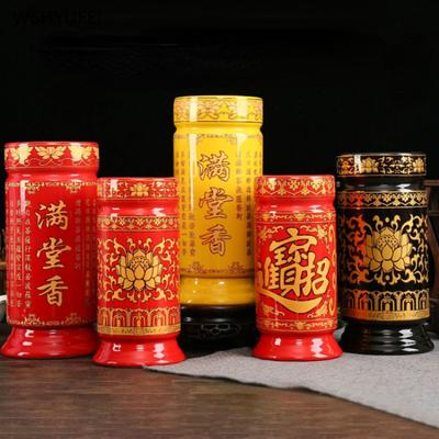 1PC Ceramics Incense Tube Buddhist Temple Supplies Temple Sacrifice Pray for Auspiciousness Flower Arrangement  Feng Shui