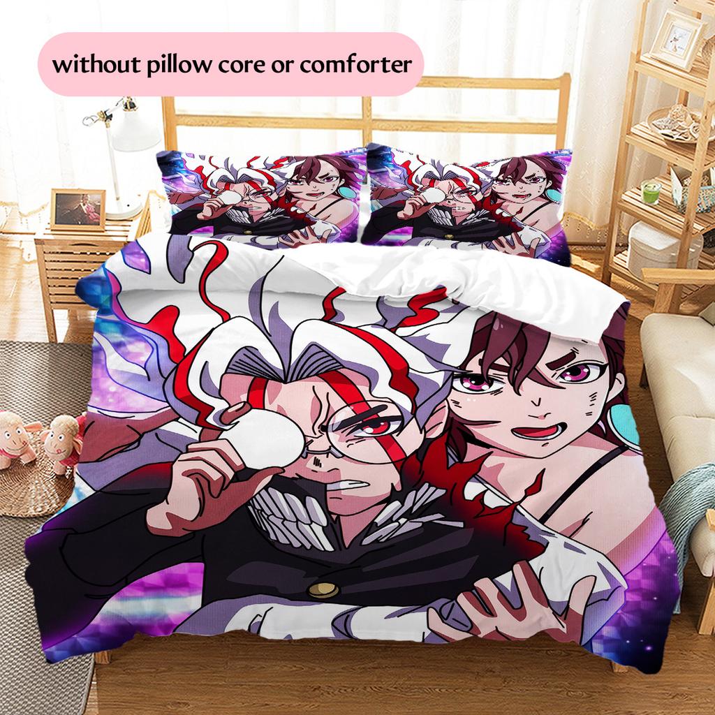 Momo  Pattern Bedding Quilt Set  Home Decoration  Gift (1 * duvet cover + 2 * pillowcase  without core)