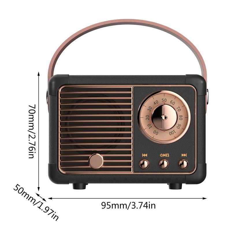 Retro Bluetooth-compatible Radio with Built-in Speaker 2CH HM11 Portable Music Player Elegant & Vintage for Home