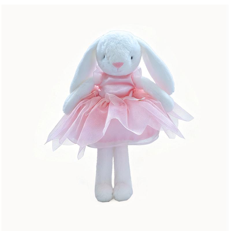 Charming Ballet Tutu Rabbit & Bear Plush Companion Doll for Girls' Sleep Comfort