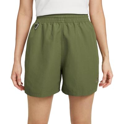 ACG Cor Sólida Estampa de Logotipo Shorts Esportivos Casuais Calças Femininas Verde-Oliva DH8351-378