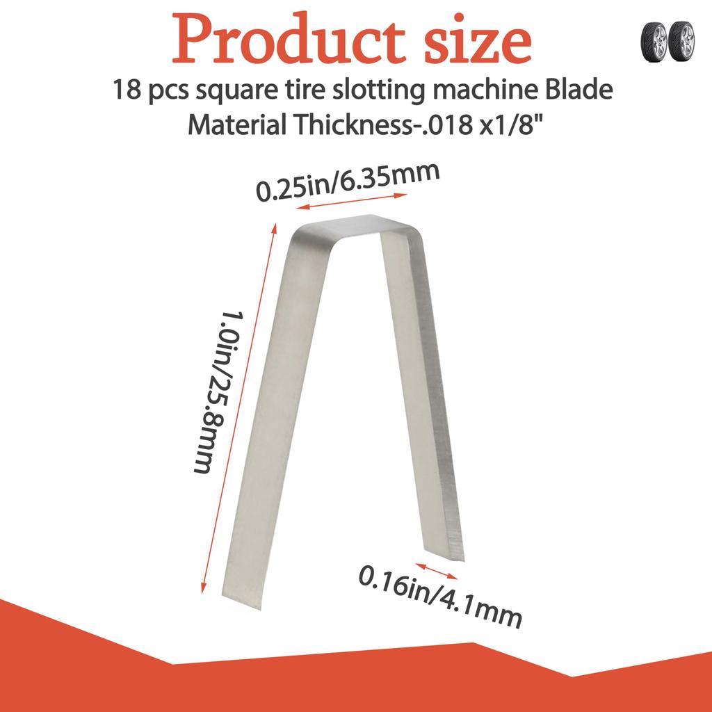 Tire Grover Blades Tire Grover Regroover #5 9/32" Square Standard Duty Blades New Upgrade 2024 (Set of 18)
