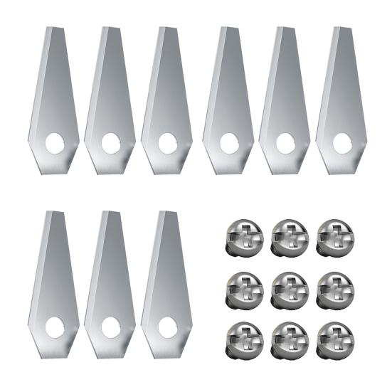 

Yousheng 9/18/30Pcs Stainless Steel Lawnmower Blade for Bosch Indego Heavy Duty Universal Robot Lawn Mower Replacement Blade with Mounting Screws 9pcs серебряный