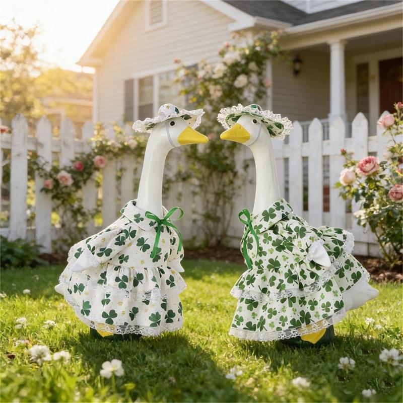 Irish Themed Geese Outfit For Patio Decoration Perfect For Patricks Day Celebration And Spring Parties
