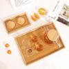 Household Storage Tray Bamboo Water Cup Plate Retro Storage Plate  Home Kitchen Supplies