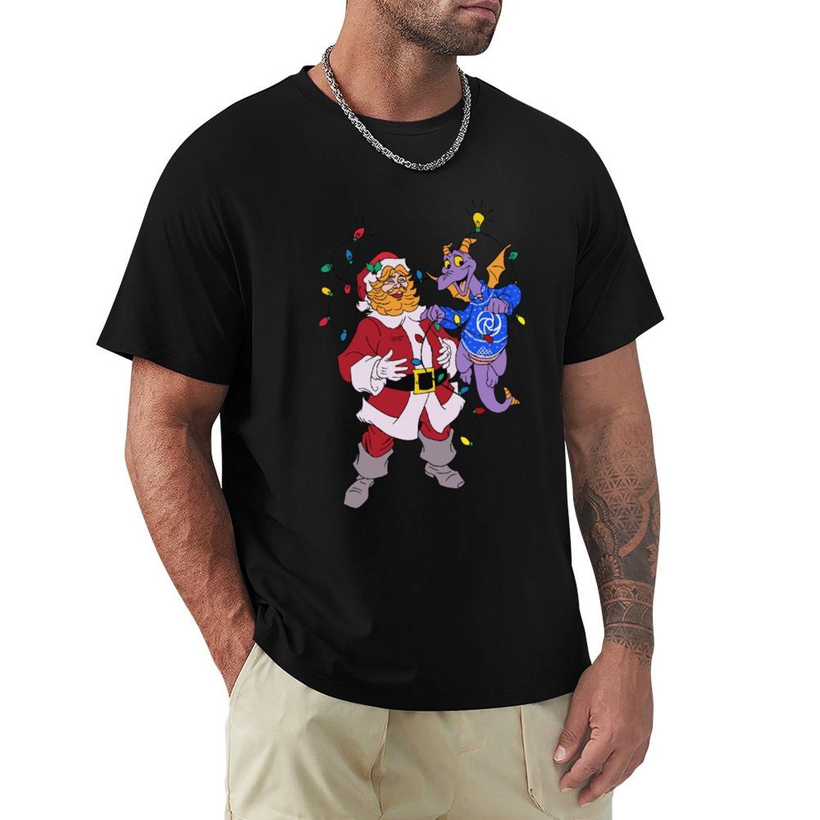 

Christmas Figment with Dream finder Santa TShirt street wear affliction shirts anime tshirt Short sleeve tee men 4XL