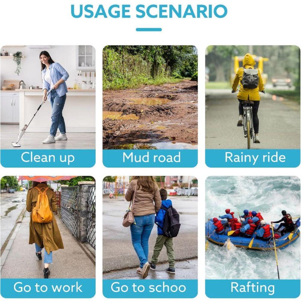 10Pcs Waterproof Rain Shoes Cover Thickened Non-slip Disposable Shoe Cover Wear-resistant with Rubber Band Long Boot Covers