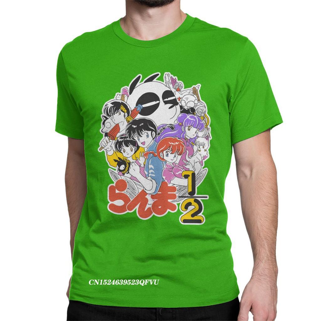 Awesome Ranma 1/2 Anime Changing Warrior T-Shirts Men Round Collar Pure Cotton Tshirt Harajuku Tees Adult Tops